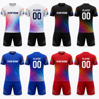 Seragam Sepak Bola Latihan Kustom Ringan Bernapas Cepat Kering Jersey Sepak Bola Sublimasi Celana Pendek Set Pakaian Olahraga Tim