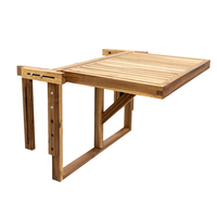 OEM Fabricant de meubles vietnamien Table de balcon pliante en bois d'acacia Table de bar d'extérieur multifonctionnelle et portable