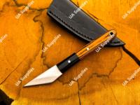 Couteau de cou Kiridashi forgé à la main, à lame fixe pleine longueur, en acier inoxydable, utilitaire EDC, OEM/ODM, vente en gros - Fournitures UA