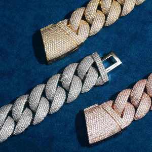 Pulsera de Cadena de Diamantes de Oro Sólido de 18K de Lujo, Chapada en Oro Rosa, con Microincrustaciones, Corte Brillante Redondo, Joyería Geométrica Unisex - Product Image 2