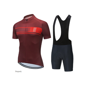 Ensemble maillot et short de cyclisme bordeaux à manches courtes, respirant, pour homme, nouvelle conception, tenue de vélo pour homme - Product Image 1