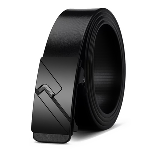 Ceinture en cuir véritable pour homme, design unisexe, en cuir de vachette, avec boucle en alliage véritable, respirante - Product Image 2