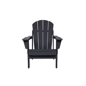 Sedia Adirondack Pieghevole in HDPE con Doppi Portabicchieri, Sedia Composita Nera - Product Image 5