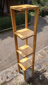 Lámpara de pie multifuncional de madera con estantes – Acabado de calidad artesanal |   Suministro al por Mayor a Bajo Precio - Product Image 2
