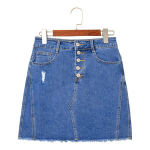 Jupes en jean décontractées pour femmes - Taille naturelle, antistatiques et antibactériennes, 100 % coton, confortables - Product Image 1