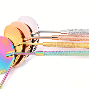 Premium Personalized Stainless Steel Gold-Plated Wall-Mounted Cosmetic <b>Mirror</b> Slim Handle for Precision Lash Application - Product Image 4