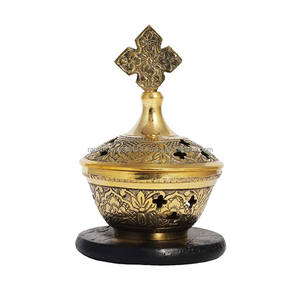 Brûleur d'encens à charbon de bois en laiton de qualité supérieure avec sous-verre pour le calme et l'énergie spirituelle à un prix raisonnable - Product Image 1