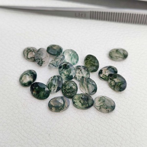 Piedra preciosa suelta de corte ovalado facetado de ágata de musgo verde Natural de 9x11mm para fabricación de joyas, fabricante verificado, proveedor, nueva oferta 2025 - Product Image 2