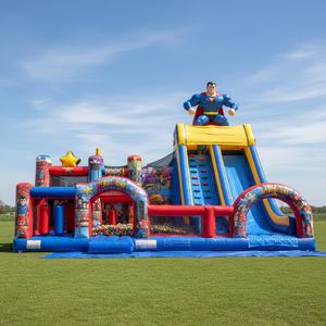 Castillo Hinchable Comercial de PVC para Venta al por Mayor, con Tobogán y Zona de Escalada, para Parques Infantiles y Carnavales - Product Image 3