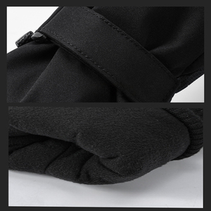 Gants de ski à doigts entiers, violet clair, polyester, isolés thermiquement, fermeture à cordon, unisexe, hiver, extérieur - Product Image 5