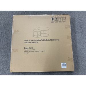 Set di 2 tavolini da caffè impilabili con finitura in legno industriale, tavolino laterale e tavolino d'appoggio con robusta struttura in metallo da 27,6 pollici - Product Image 3