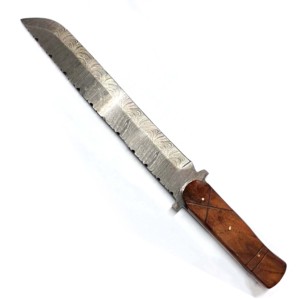 Multi Purpose Sleek Design High Quality Wholesale Low Price 10" Factory Made OEM Handmade Damascus Steel Chef <b>Bread</b> <b>Knife</b> - Product Image 4