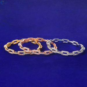 กำไลเพชรแล็บโกรว์สไตล์แร็ปเปอร์ ประดับเพชรหรูหราแบบสั่งทำพิเศษ กำไลแบบฟิกาโรลิงค์ - Product Image 1