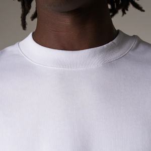 Men Heavyweight <b>Blank</b> <b>T</b> <b>Shirt</b> <b>White</b> Oversized Short Sleeve Cotton Crew Neck Casual Basic Tee Wholesale OEM Supply - Product Image 3
