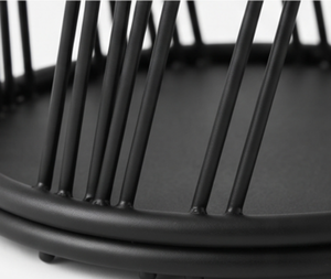 Panier de rangement moderne en fil métallique noir de forme circulaire pour plantes et organisation – un élément d'ameublement élégant - Product Image 2