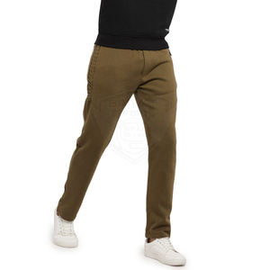 Pantaloni da <span class=keywords><strong>Uomo</strong></span> <span class=keywords><strong>Verde</strong></span> Oliva con Elastico in Vita e Tasche Laterali, Pantaloni Casual in Maglia per l'Autunno - Product Image 2