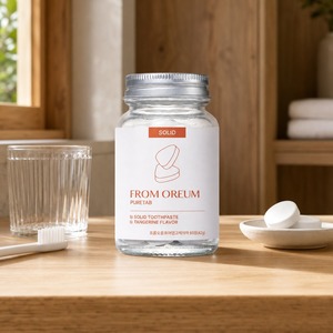 [FROM OREUM] Dentifrice solide de voyage saveur mandarine de Jeju, 60 comprimés, pour l'organisation des bagages et des articles de toilette en voyage - Product Image 2