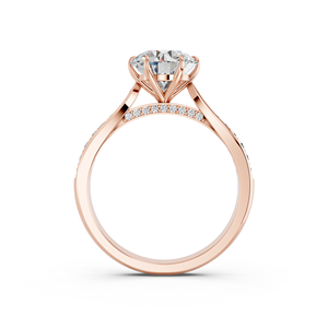 Bague de fiançailles et de mariage Zota Jewel en or rose 14 carats avec diamant solitaire cultivé en laboratoire, taille brillant 1 carat, certificat IGI, bijoux de luxe - Product Image 4