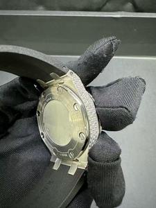 Montre mécanique de luxe pour homme avec diamants Moissanite VVS, bracelet en caoutchouc, résistante à l'eau, aiguilles en cristal, pour affaires et sport - Product Image 4