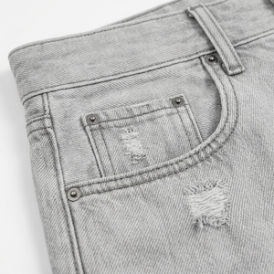 Pantalones Cortos de Mezclilla Unisex para Hombre y Mujer, Venta al por Mayor, Corte Bootcut, Cintura Media, Estilo Veraniego, Cierre de Botones, Secado Rápido, Ropa Urbana, 100% Mezclilla - Product Image 6