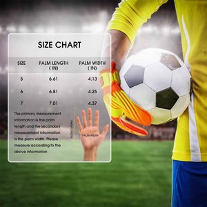 Gants de gardien de but de football en PU, antidérapants, respirants, avec sangle de poignet réglable, boucle auto-agrippante, unisexe - Product Image 6
