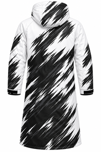 Vente en gros de parkas de bain personnalisés avec capuche, design sublimation blanc et noir, veste de bain imperméable à séchage rapide - Product Image 2