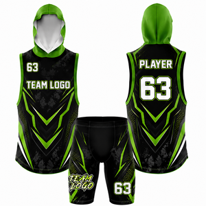 Conjunto de Uniforme de Fútbol 7v7 Sublimado Personalizado, Camiseta sin Mangas con Capucha, Pantalones Cortos de Compresión para Hombre, Jersey Transpirable de Secado Rápido - Product Image 3