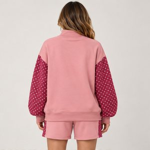 Conjunto de 2 Piezas de Shorts de Invierno para Mujer, Cuello Alto, Felpa, Color Gris Sólido, Corte Regular, Ropa Casual - Product Image 2