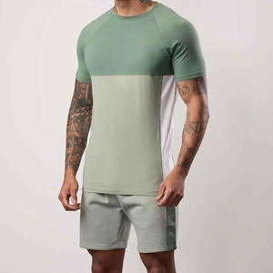 ชุดเซ็ตเสื้อแขนสั้นพิมพ์โลโก้ตามสั่งสำหรับผู้ชาย ใส่หน้าร้อน กางเกงขาสั้นฮิปฮอป ผ้าฝ้ายแท้ 100% แห้งเร็ว ทันสมัย - Product Image 1