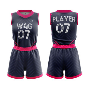 Personalized Basketball Uniform Set for Girls Sleeveless V Neck Pattern Custom Printed Breathable Moisture Wicking Uniforms - Product Image 4