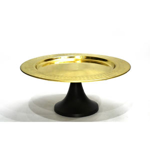 Support à gâteau en métal doré de qualité supérieure avec base martelée, support rond pour présentation de desserts en gros pour mariages et événements festifs - Product Image 2