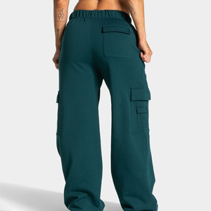 Premium <b>Women's</b> Loose Fit <b>Cargo</b> <b>Pants</b> Mid Waist Elastic Fleece Fabric Multi Pocket Full Length Casual Streetwear Wholesale - Product Image 3