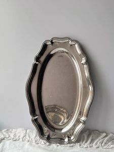 Floral Style Silver Oval <b>Plate</b> Dining Tableware <b>Decoration</b> Dish Display Metal <b>Plates</b> Reusable Food Grade Serving <b>Plate</b> For Party - Product Image 3
