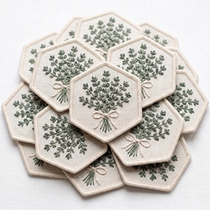 Parches bordados redondos de té verde Matcha, con diseño de batidor y tazón, para uniformes de barista de cafetería, proveedor mayorista - Product Image 4