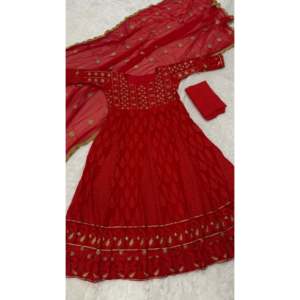 Vestido de fiesta de diseñador para mujer Anarkali con conjuntos elegantes Pent y Dupatta - Product Image 2