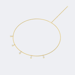 0.95 CTW Pear Prong-Set Dangler Diamond Station <b>Necklace</b> - Product Image 4