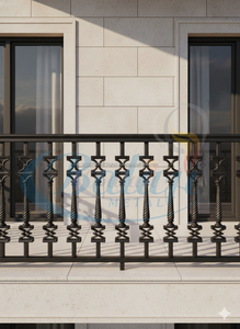 Durable <b>Cast</b> Iron Handrail with 5 Year Warranty Modern European Style Frameless Design for Balcony Railings UV Protected - Product Image 4
