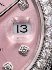Montre à quartz avec cadran en moissanite rose glacé, bracelet en acier inoxydable, montre-bracelet avec date et jour pour homme - Product Image 5