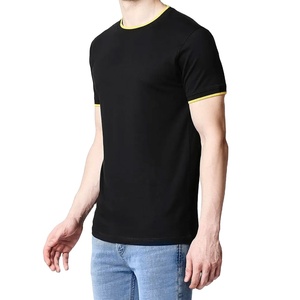 <b>Mens</b> Fashion Casual Cotton T-<b>Shirt</b> Solid <b>Black</b> <b>Slim</b> <b>Fit</b> Short Sleeve Round Neck Lightweight Summer Workout Tee Wholesale - Product Image 3