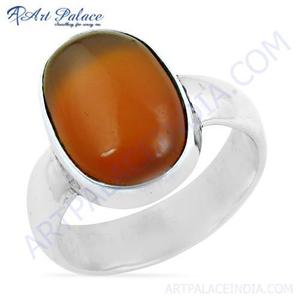 Bague en argent fin avec pierre précieuse cornaline ingénieuse Art Palace - Product Image 1
