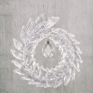 Vente en gros de décorations de Noël et du Nouvel An, claires avec des paillettes transparentes, renne en acrylique 3D, cheval, paon, couronne, ornement - Product Image 6