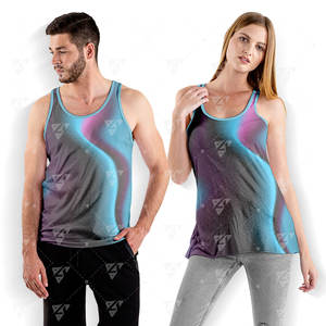 Débardeur de sport pour homme avec logo personnalisé, respirant, écologique, séchage rapide, pour entraînement et course, en polyester/coton - Product Image 1