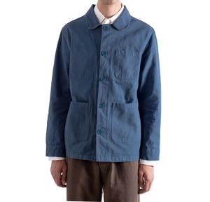 Veste de travail française personnalisée pour hommes en gros, manteau en sergé de coton bleu OEM, uniforme de travail durable et utilitaire - Product Image 2