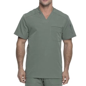 Unisex Hospital <b>Scrub</b> <b>Tops</b> in Polyester/Spandex Woven Fabric with Needle Detection and Seamless Fusing - Product Image 6