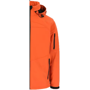 Softshell Homme Orange Personnalisé Hiver Décontracté Col Montant Fermeture Éclair Imperméable Respirant Coupe-Vent Séchage Rapide - Product Image 5