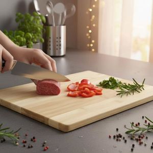 Planche à découper en bois avec surface polie, planche à découper durable pour la viande, les légumes, le pain et les fruits, utilisation à domicile, utilisation en hôtel - Product Image 2
