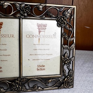 Rectangular Double Horizontal Tabletop Handmade Metal Decorative <b>Frame</b> Connoisseur Brass Photo <b>Frame</b> 3.5x5in - Product Image 6