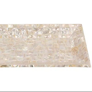 High Quality Rectangle Mother of Pearl Inlay Serving Tray MOP Inlaid Floral Pattern Tray for Food Display and Home Decor - Product Image 1