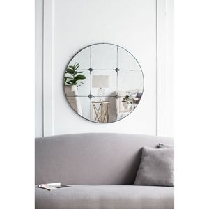 Specchio da Parete Rotondo D36 in Vetro Anticato, Elegante Decorazione Tradizionale per Ingresso, Consolle o Bagno - Product Image 2