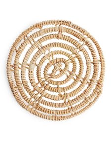 Timeless Handmade Natural Rattan Coasters Four Pack Spiral Light olid Woven Design Hot Drink <b>Protection</b> Boho Tabletop Decor - Product Image 5